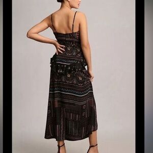 Anthropologie Black Multicolor Patterned Dress